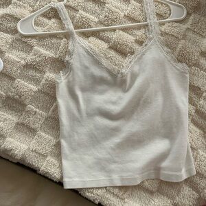 Brandy White Lace Trim Tank Top